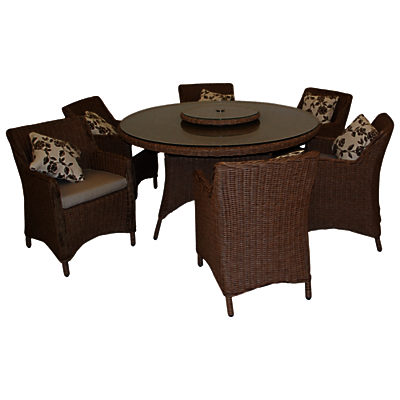 LG Outdoor Saigon Heritage 6-Seater Round Dining Set with Lazy Susan